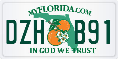 FL license plate DZHB91