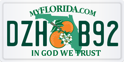 FL license plate DZHB92