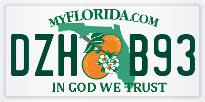 FL license plate DZHB93