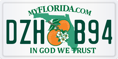 FL license plate DZHB94