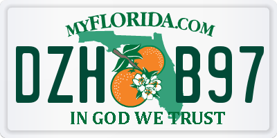 FL license plate DZHB97