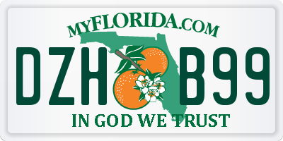 FL license plate DZHB99