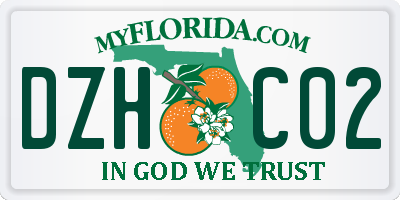FL license plate DZHC02