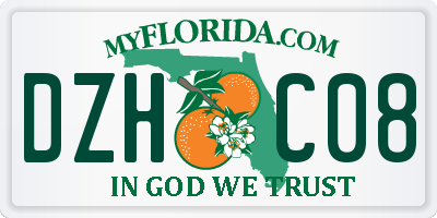 FL license plate DZHC08