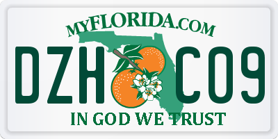 FL license plate DZHC09