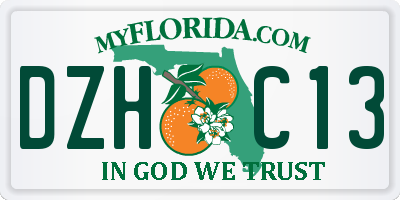 FL license plate DZHC13
