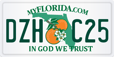 FL license plate DZHC25