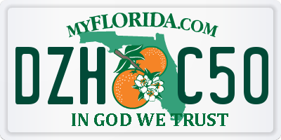 FL license plate DZHC50