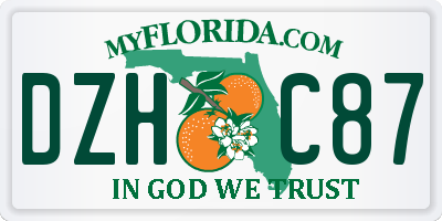 FL license plate DZHC87
