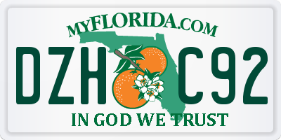 FL license plate DZHC92
