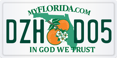 FL license plate DZHD05