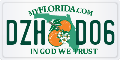FL license plate DZHD06