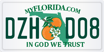 FL license plate DZHD08