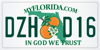 FL license plate DZHD16