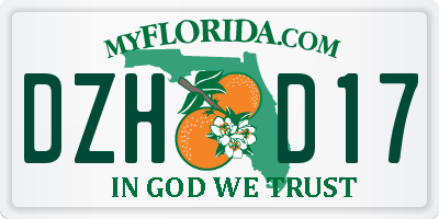 FL license plate DZHD17