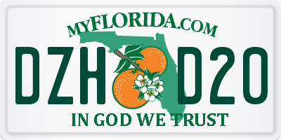 FL license plate DZHD20