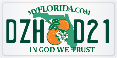 FL license plate DZHD21