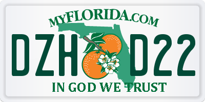 FL license plate DZHD22