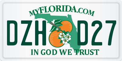 FL license plate DZHD27