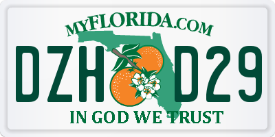 FL license plate DZHD29