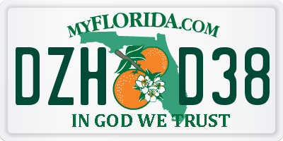FL license plate DZHD38
