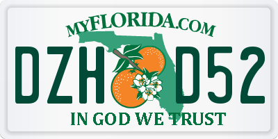 FL license plate DZHD52