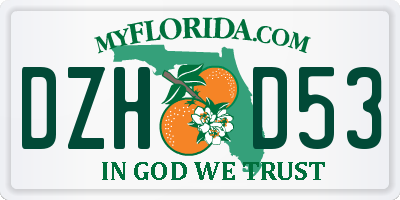 FL license plate DZHD53