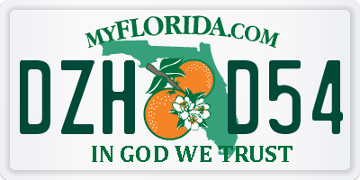 FL license plate DZHD54