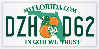 FL license plate DZHD62