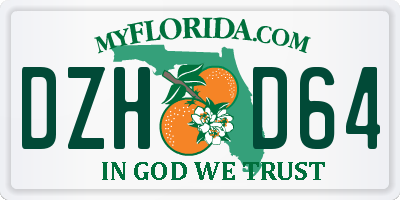 FL license plate DZHD64