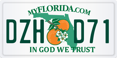 FL license plate DZHD71