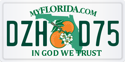 FL license plate DZHD75