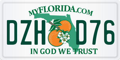 FL license plate DZHD76