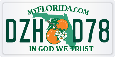 FL license plate DZHD78