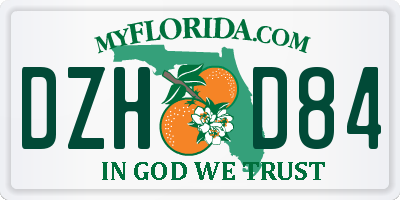 FL license plate DZHD84