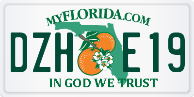 FL license plate DZHE19