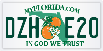 FL license plate DZHE20