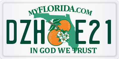 FL license plate DZHE21