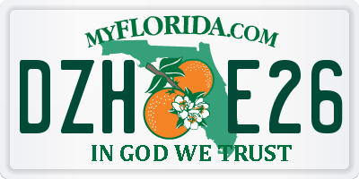 FL license plate DZHE26