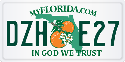 FL license plate DZHE27