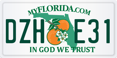 FL license plate DZHE31
