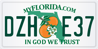 FL license plate DZHE37