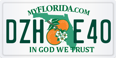 FL license plate DZHE40