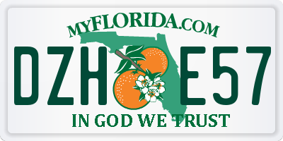FL license plate DZHE57
