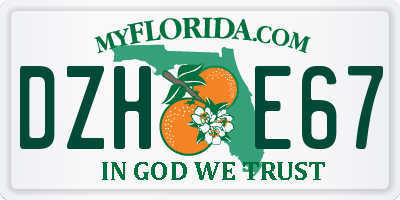 FL license plate DZHE67