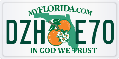 FL license plate DZHE70