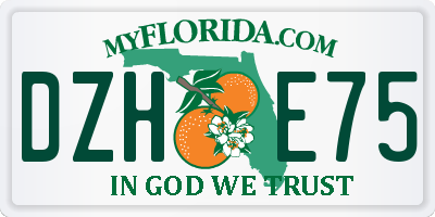 FL license plate DZHE75