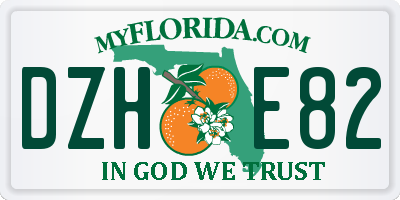 FL license plate DZHE82