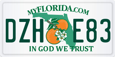 FL license plate DZHE83