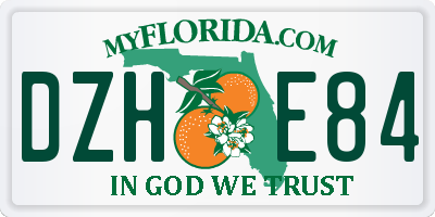 FL license plate DZHE84